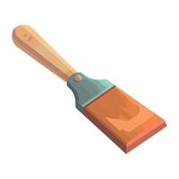 A paintbrush with a wooden handle on a white background vector