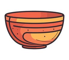 A bowl with a red and orange color vector