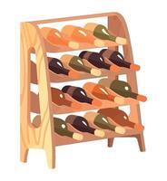 Wine rack with bottles of wine illustration vector