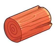 Wooden log icon in cartoon style on a white background vector