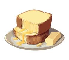 A slice of bread with butter on it vector