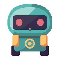 A cartoon robot with a red dot on its head vector
