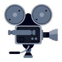 A movie camera icon on a white background vector