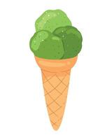 Ice cream with broccoli in a waffle cone vector