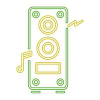 A speaker with music notes and a green light vector