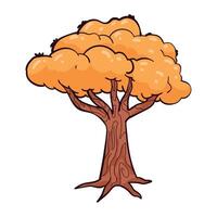 An orange tree with clouds on it vector