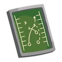 An illustration of a football field on a tablet vector