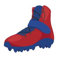 A red and blue football boot on a white background vector