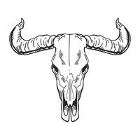 A bull skull with horns on a white background vector