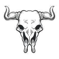 A bull skull with horns on it vector