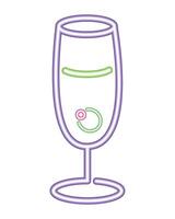 A glass of champagne with a ring on it vector