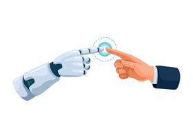A robot hand pointing at a finger vector