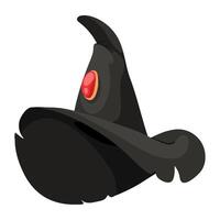 A black witch hat with red eyes vector
