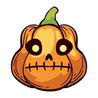 A cartoon pumpkin with a face and eyes vector