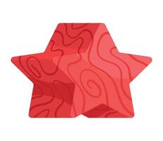 A red star with a wavy pattern on it vector