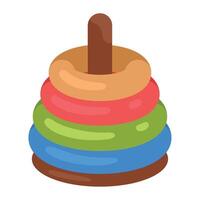 A stack of colorful rings on a white background vector