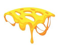 A piece of cheese with melted cheese on it vector