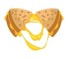 A sandwich with cheese and butter on it vector
