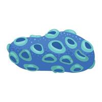 A blue jellyfish with holes on it vector