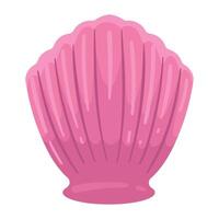 A pink shell on a white background vector