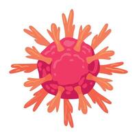 A cartoon virus with red and orange colors vector