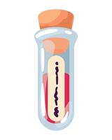 A glass jar with a red liquid inside vector