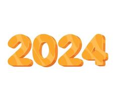 The number 2020 is made of orange and yellow vector
