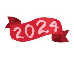 A red ribbon with the number 2022 on it vector