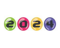 The year 2020 is shown in a group of colorful balloons vector