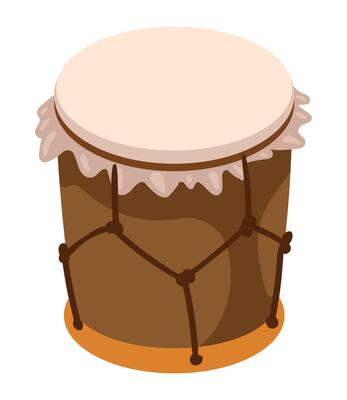 A drum on a white background