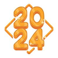 The number 2020 is made of orange and white vector