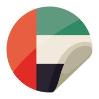 The uae flag is shown in a circle vector