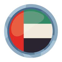 The uae flag in a round button vector