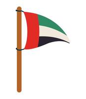 The uae flag waving on a white background vector