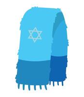A blue scarf with a star of david on it vector