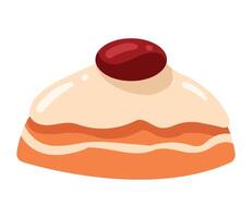 A pastry with a cherry on top vector