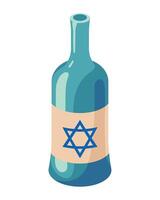 A bottle with a star of david on it vector