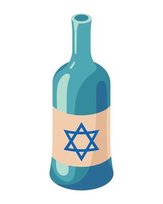 A bottle with a star of david on it