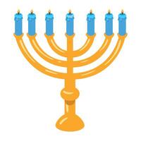 A menorah with candles on a white background vector