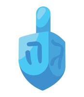 A blue dreidel with a hand on it vector
