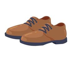 Pair of brown shoes on a white background vector