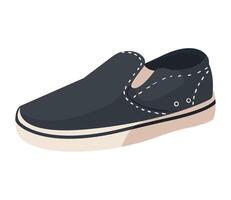 A black shoe with a white sole vector