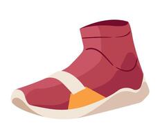 A red shoe with orange and yellow stripes vector