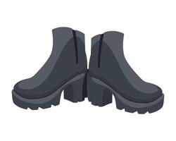 Black boots on white background vector