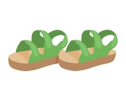 Green sandals with straps on the bottom vector