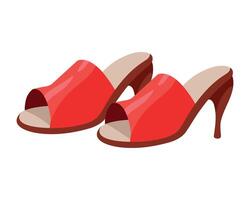 Red shoes on white background illustration vector
