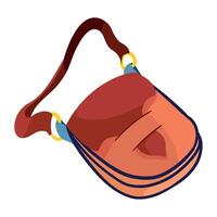 A red and blue bag with a strap vector