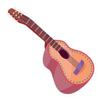 An illustration of a guitar on a white background vector