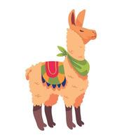 Illustration of a llama with a colorful scarf vector