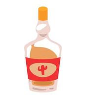 A bottle of whiskey with a cactus on the label vector